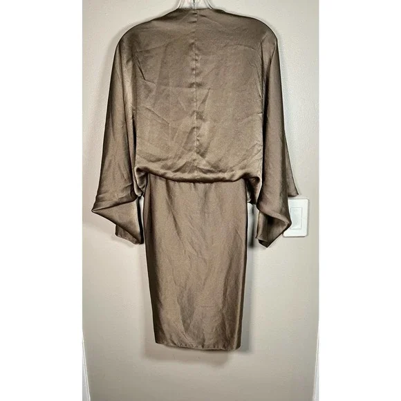 Alexander Wang Satin Charmeuse Batwing Halter Dress $1600 size 6 - Picture 5 of 12